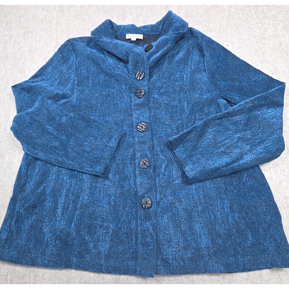Northstyle Jacket Jacquard Fabric Teal & Black Size XLarge High Neck